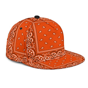 Orange Bandana Style SnapBack Cap