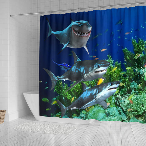 Image of Sharks Shower Curtain