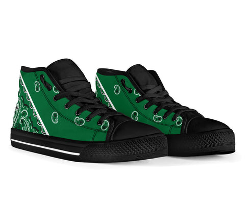 Image of No Box Classic Green Bandana High Top Sneakers