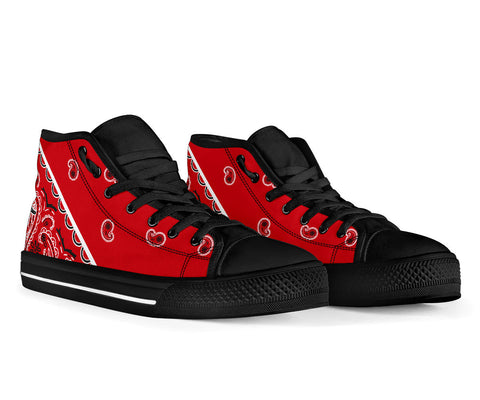 Image of No Box Classic Red Bandana High Top Sneakers
