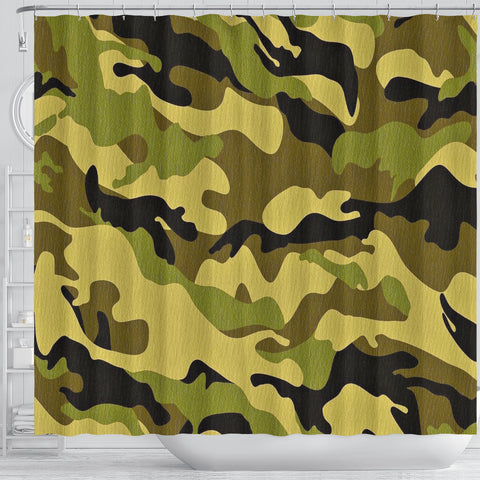 Image of Green Camouflage Shower Curtain
