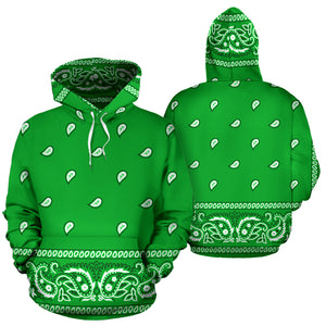 Green Bandana Style Hoodie - Men's