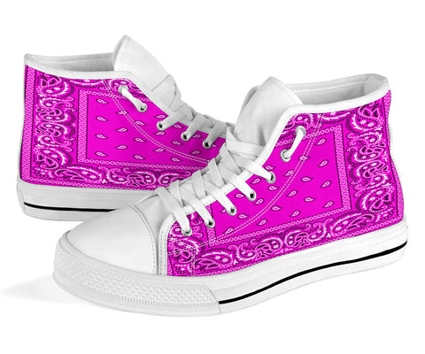 Image of Hot Pink Bandana Style High Top Shoes - New Style