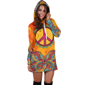 Hippie Peace Hoodie Dress