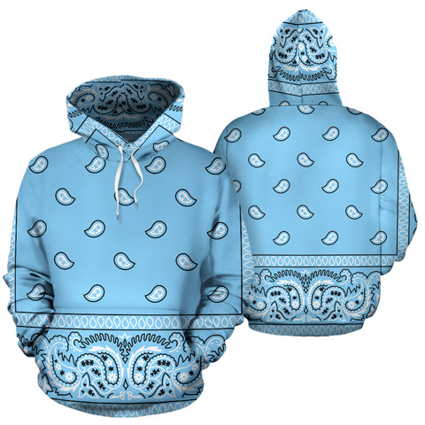 Image of Baby Blue Bandana Style Hoodie, Baby Blue Hooded Sweatshirt