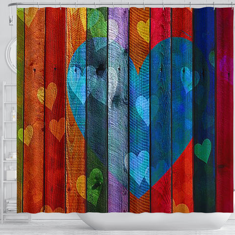 Image of Shower Curtain ~ Wooden Hearts