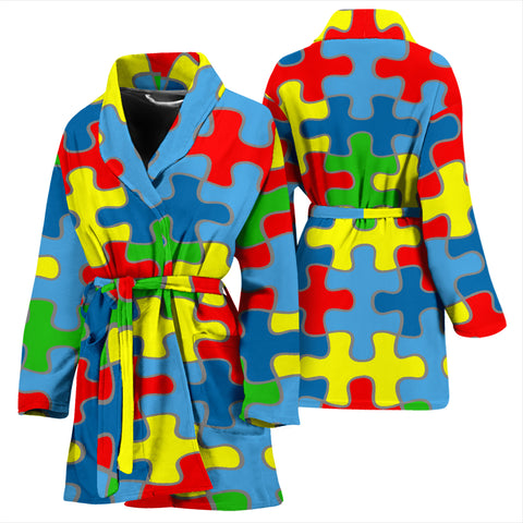 Autism Awareness Women's Bath Robe