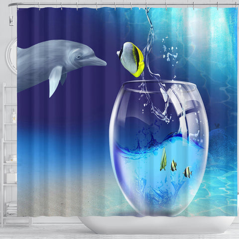 Cute ocean fish Shower Curtain