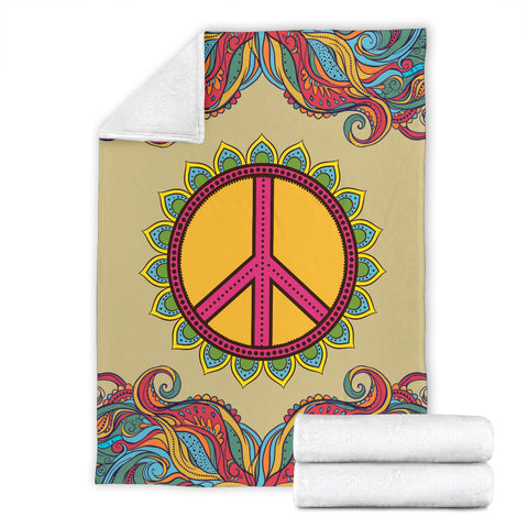 Yellow Hippie Peace Blanket