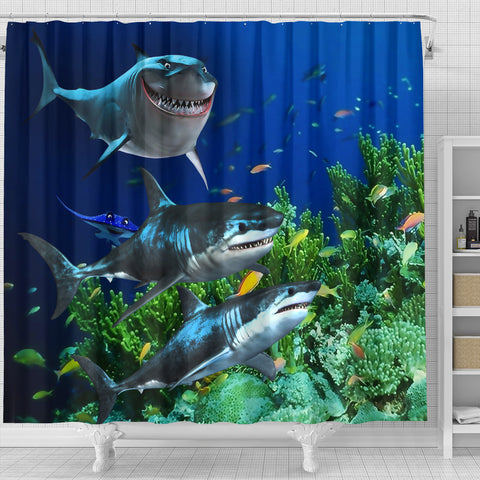 Image of Sharks Shower Curtain