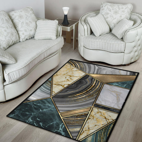 Image of Faux Marble Geometric Rug