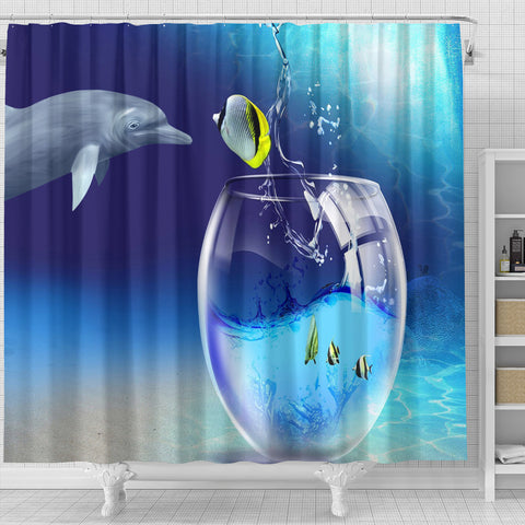 Cute ocean fish Shower Curtain