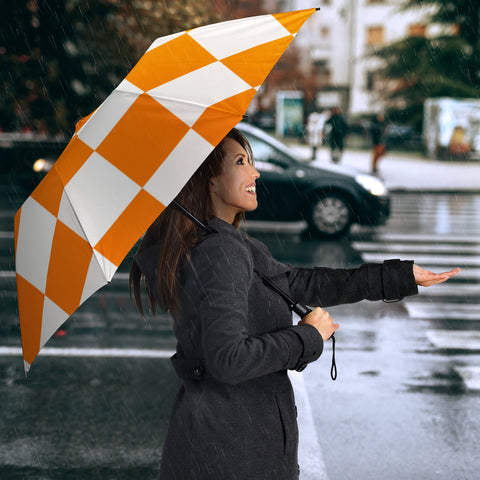 Image of White and Orange squares Umbrella