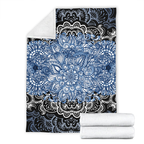 Image of Blue Lotus Fractal Blanket