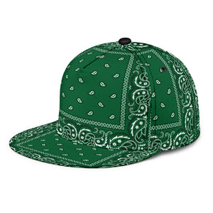 Hunter Green Bandana Style Snapback Cap