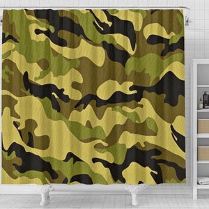 Green Camouflage Shower Curtain