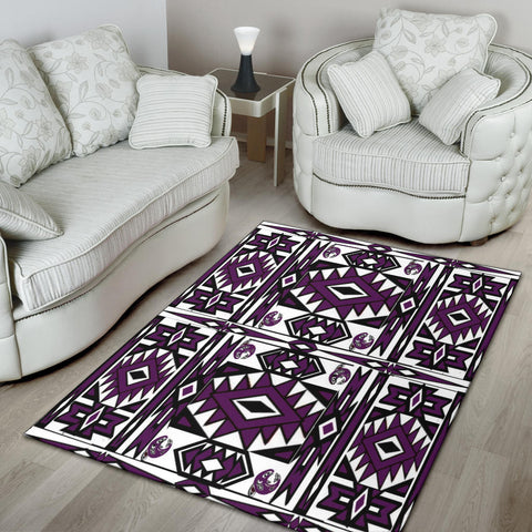 Image of Native Stylish Area Rug Great for any Room Black Bottom  (purple)