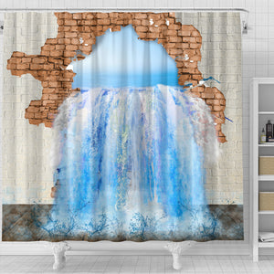 3D Shower Curtain - Water Leak