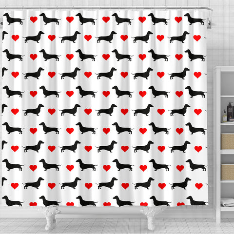 Image of Dachshund Heart - Doxie Shower Curtain