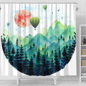 Hot Air Balloons over the Valley Shower Curtain