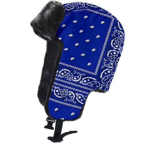 Image of Crip Blue Bandanna Trapper Hat