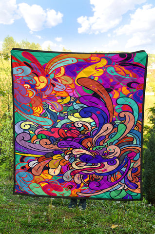 Image of Abstract Colorful Quilt - Abstract Blanket
