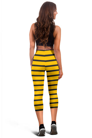 Minimal Yellow Bee Women's Capris Leggings