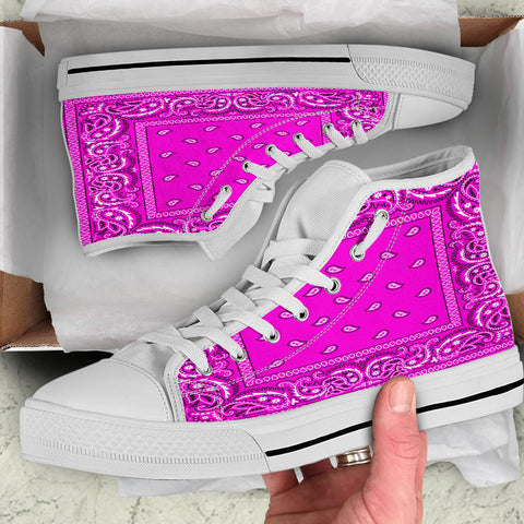 Image of Hot Pink Bandana Style High Top Shoes - New Style