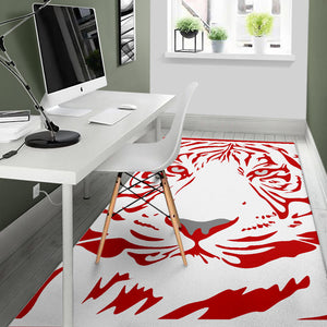 Red-Tiger-001 White Area Rug