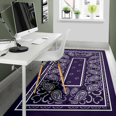 Image of Royal Purple Bandana Area Rugs - Fitted