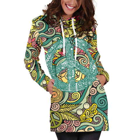 Image of Hippie Peace Women's Hoodie Dress