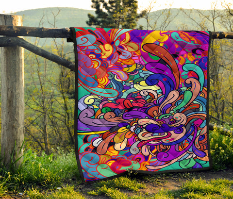 Image of Abstract Colorful Quilt - Abstract Blanket