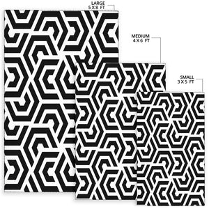 Black And White Hexagon Area Rug