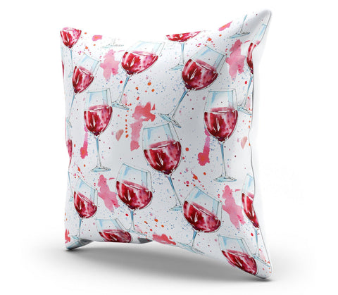 Image of A Glass of Wine 18" Pillow Cover - Spicy Prints
